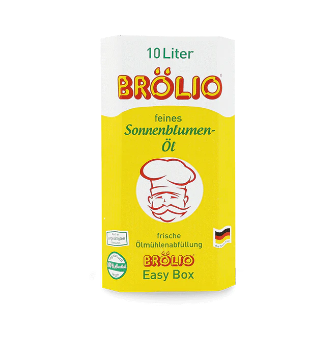 Verpackung von Brölio feines Sonnenblumen-Öl 10 Liter